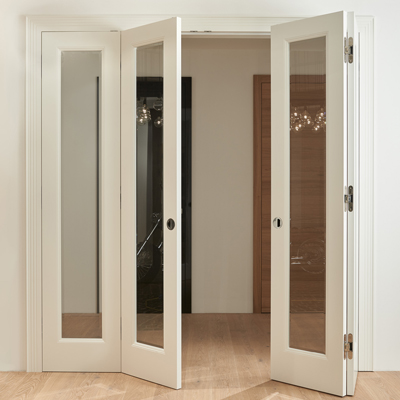 Internal Room Dividers | Double Pocket Door | Glazed Bifold Doors
