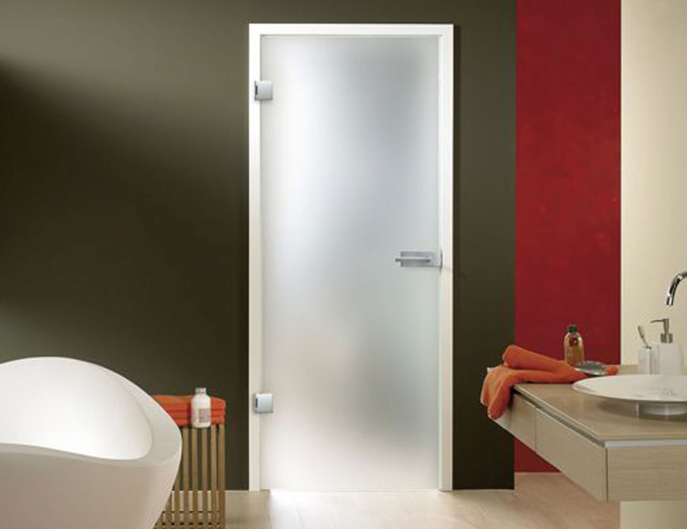 Frosted Glass Hinged Door Set 1 